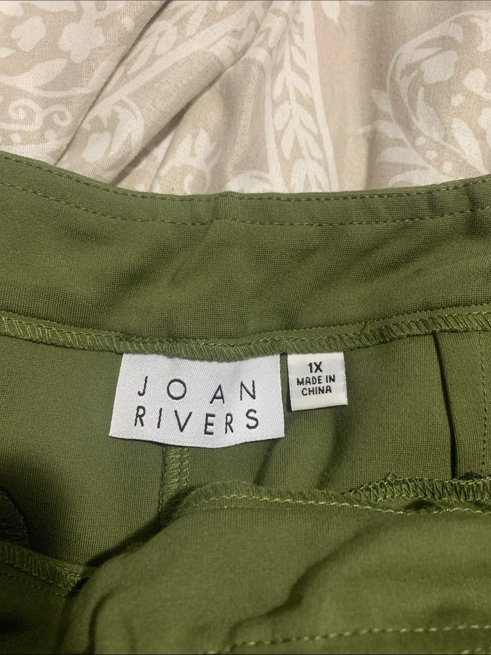 Joan Rivers Olive Green Leggings - 1X